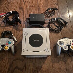 Nintendo GameCube Silver Bundle with Two Controllers Plus